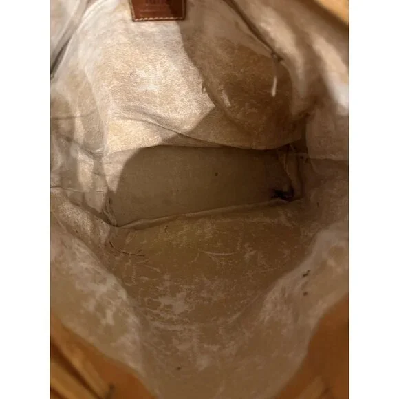 Furla vintage leather tote purse used purple orange color block bag - Picture 12 of 15